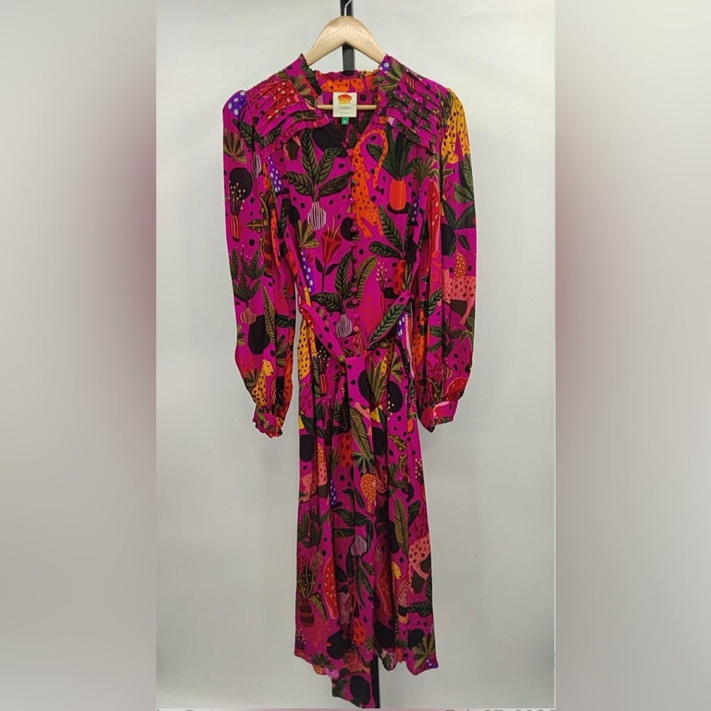 Farm Rio Vibrant Pink 
Patterned Dress - Picture 6 of 8